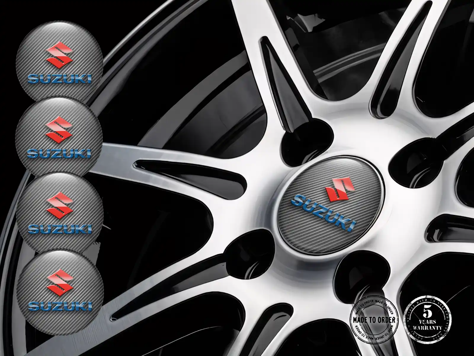 Suzuki Domed Label Brand Rim Sticker Style